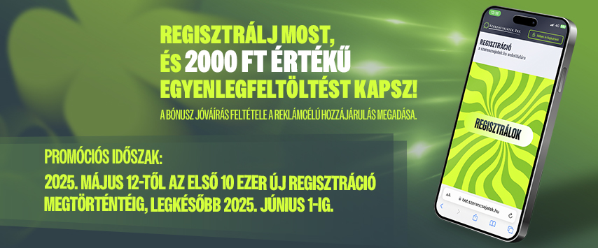 Májusi regisztrációs bónusz