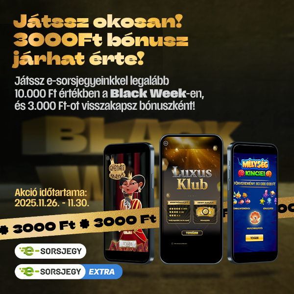 Novemberi Black Week e-sorsjegy bónusz akció