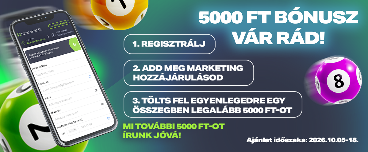 Októberi regisztrációs bónusz