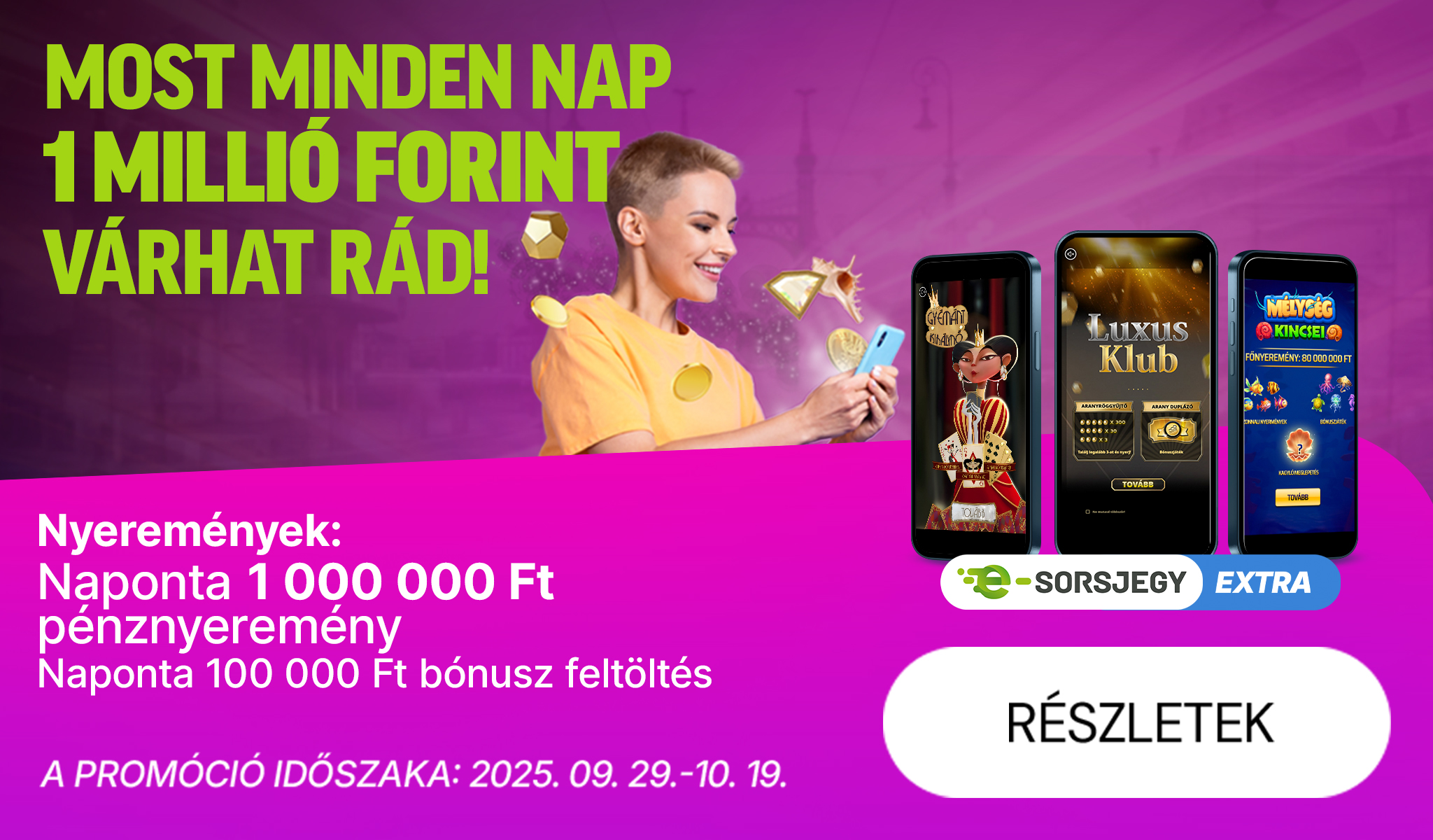 Őszi E-sorsjegy Extra nyereményjáték mobil